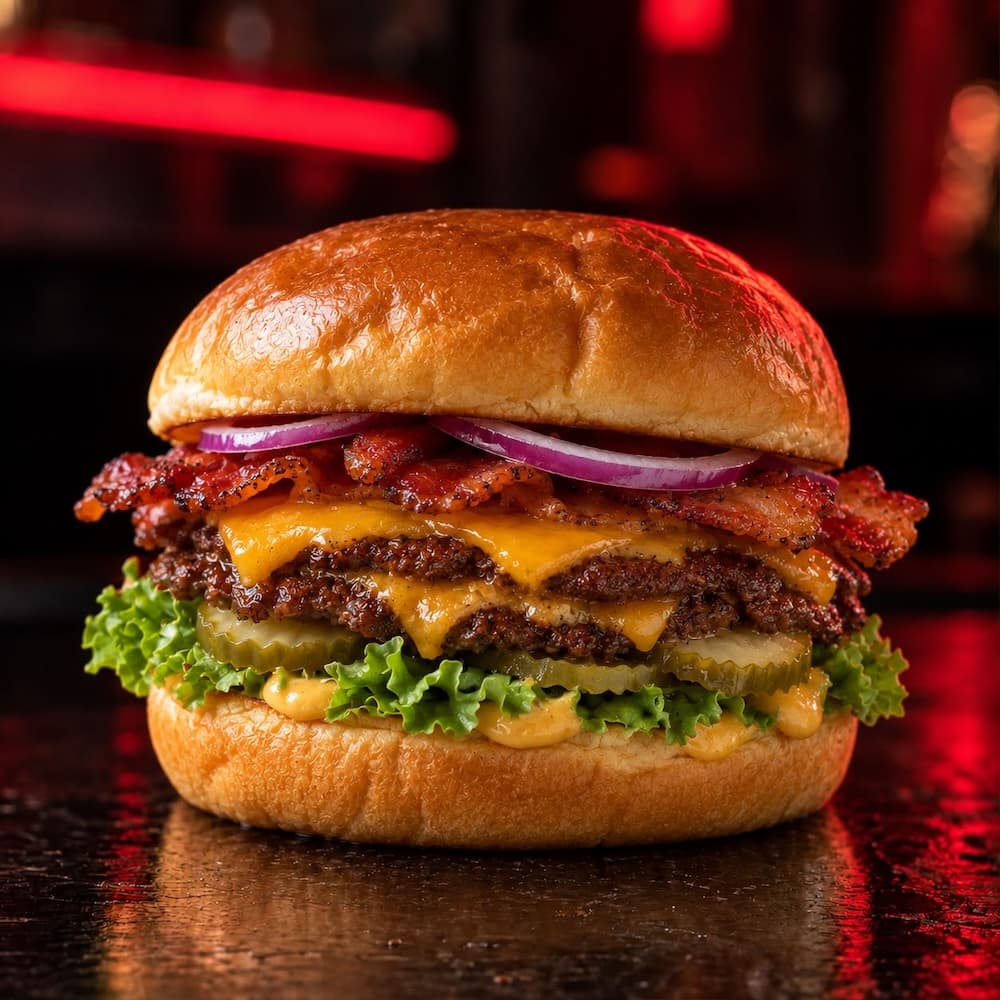 Bacon Cheese Burger Combo + Frites Fraîche + Boisson - Menu item