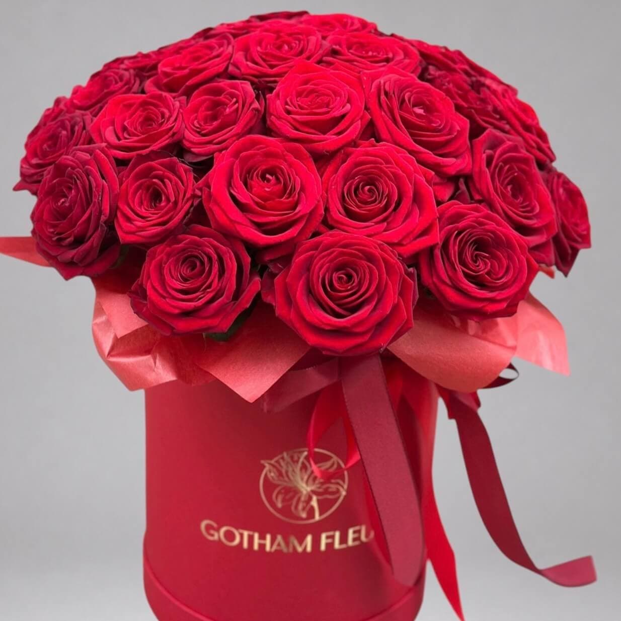 Boîte de 45 roses rouges - Menu item