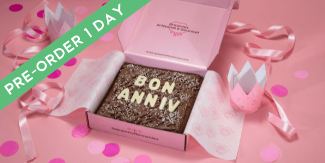 Brownie 9 parts Bon Anniv - Menu item