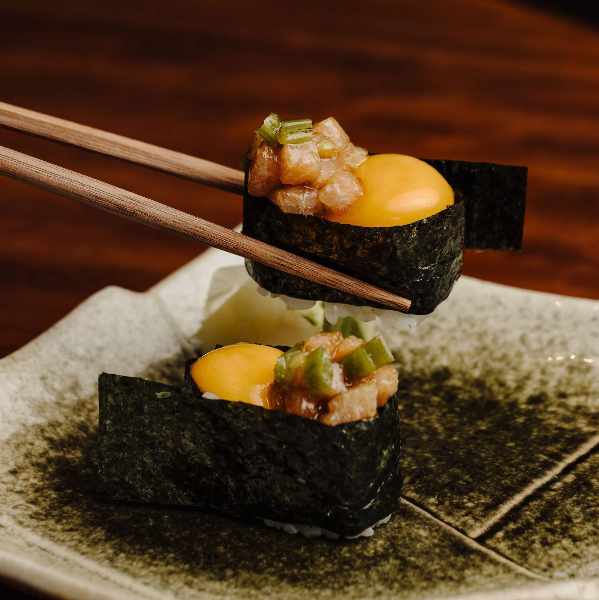 Chutoro with quail egg - Menu item