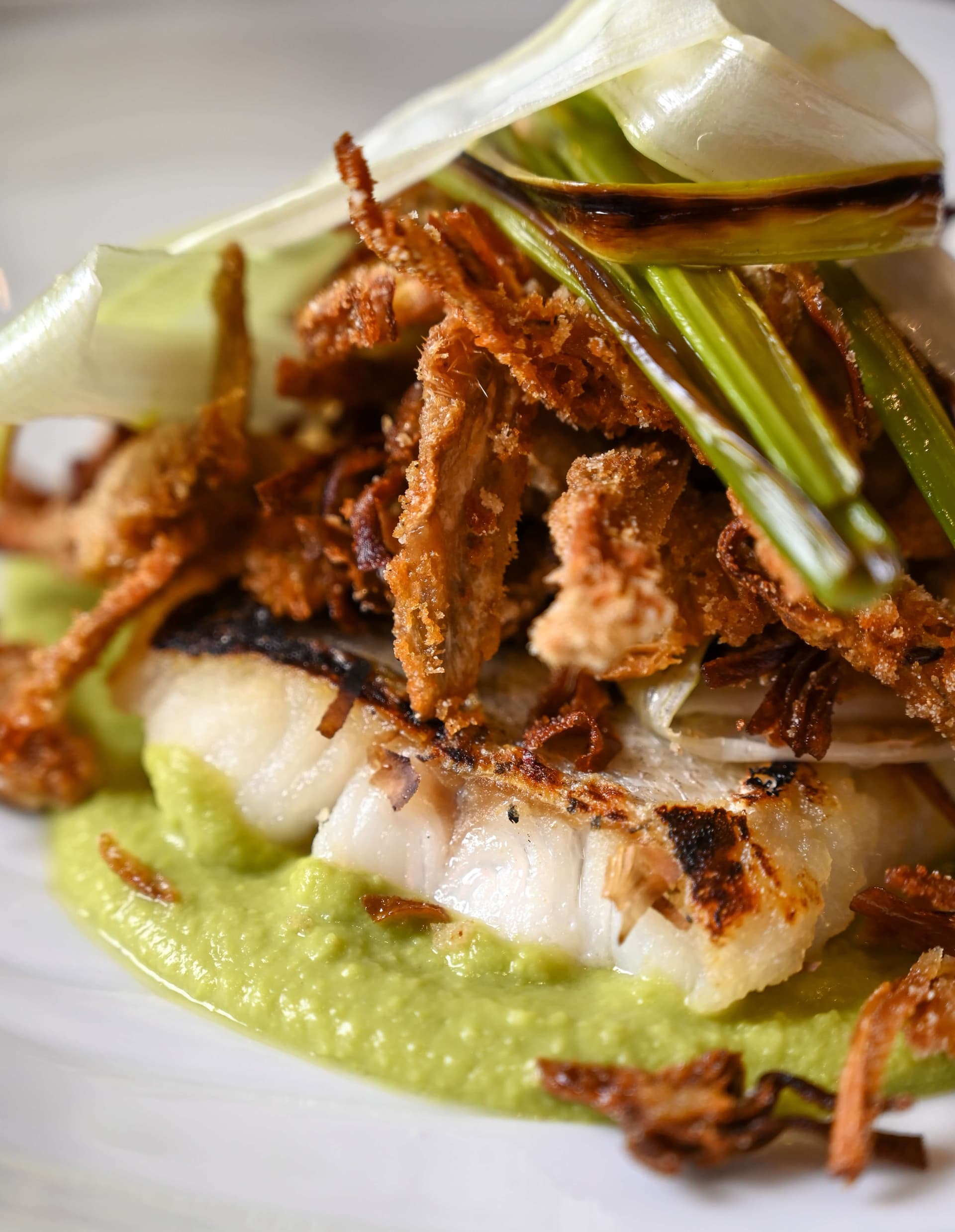 Cabillaud à la vignarola - Menu item