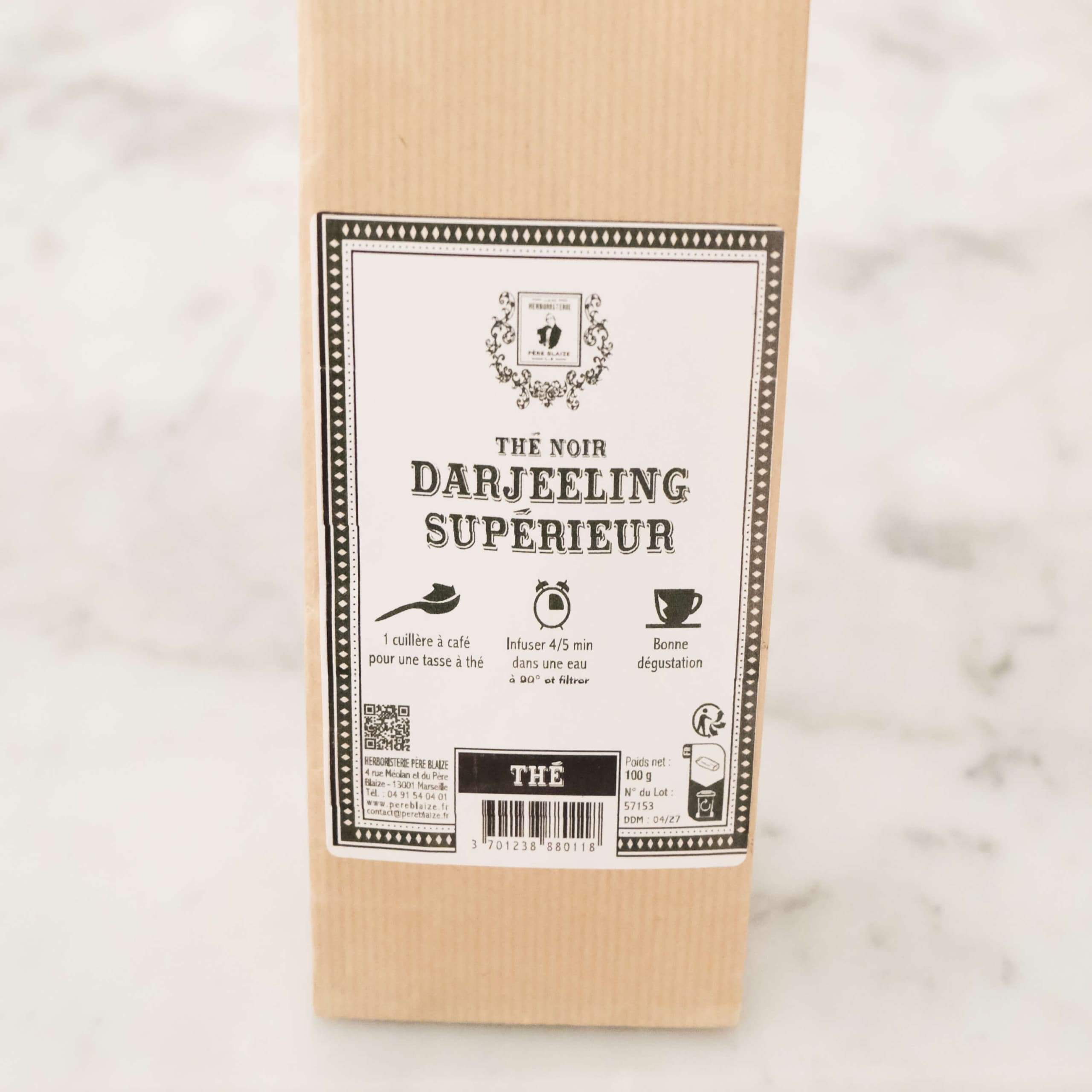 Thé noir Darjeeling supérieur 100gr - Menu item