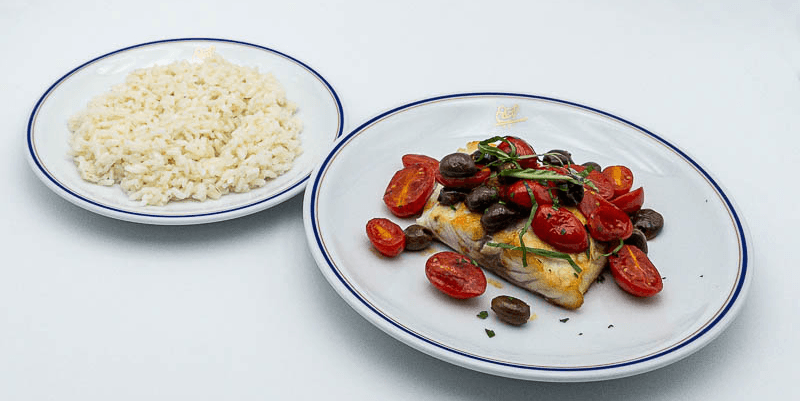 Loup Sauvage tomate cerise et olives - Menu item