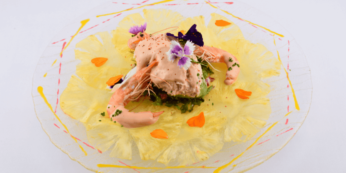 Half Avocado With Crab Cocktail Prawns