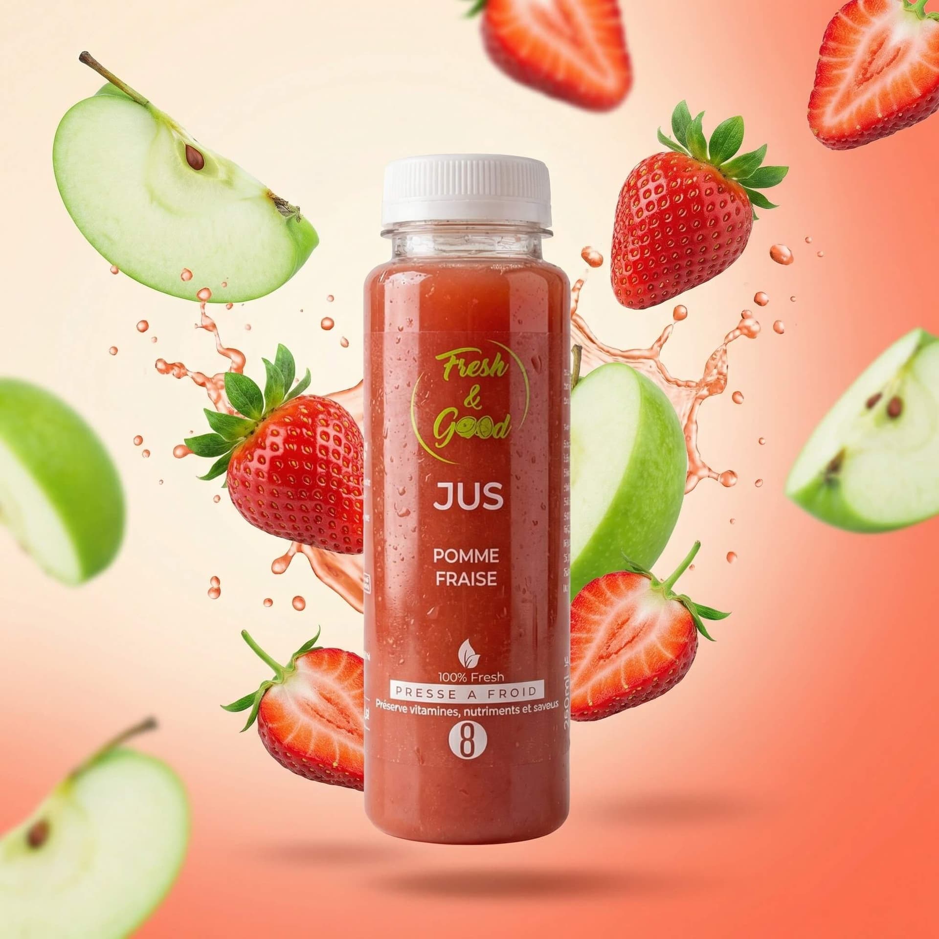 J8 Fraise 250ml - Menu item