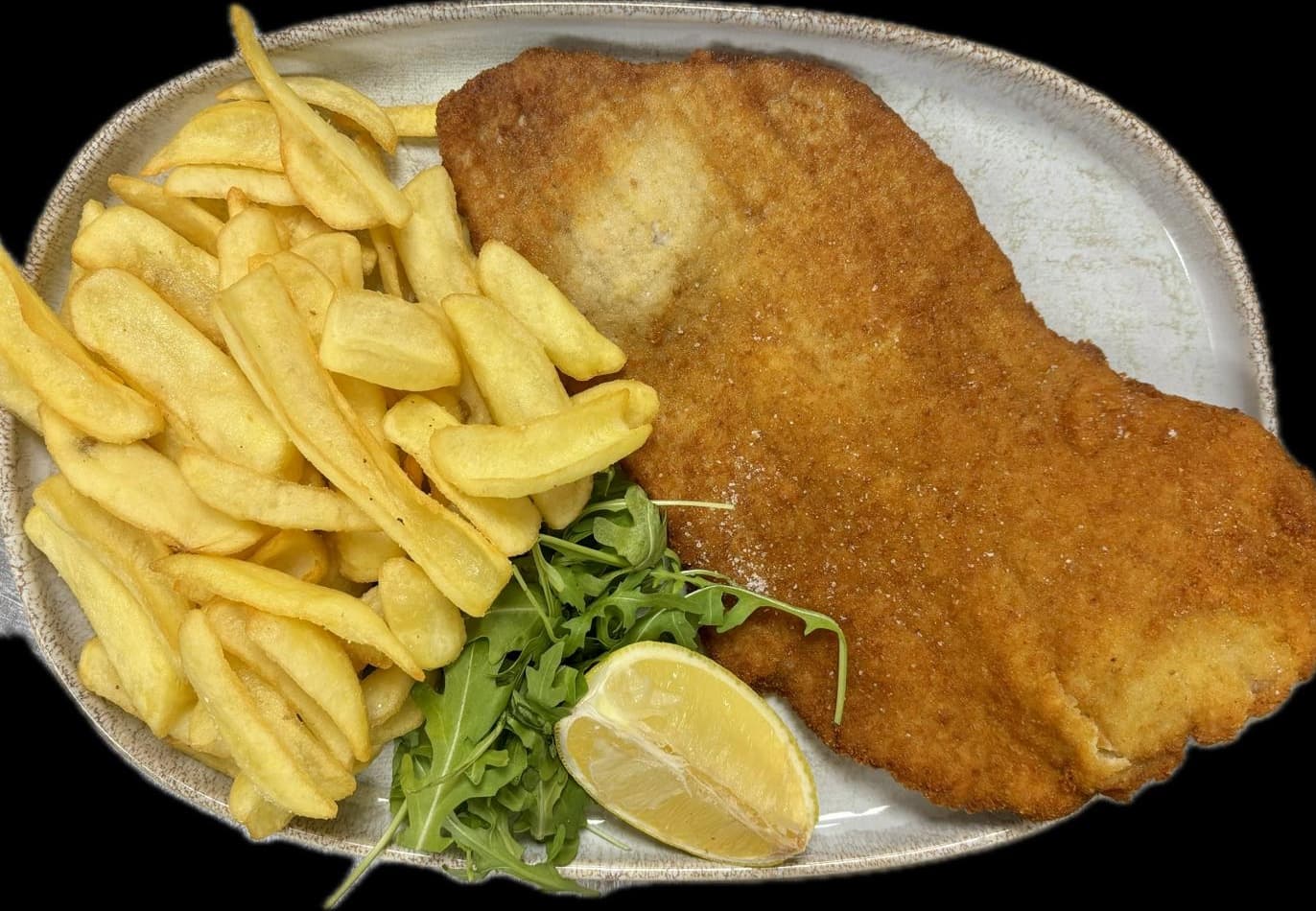 Milanese veal cutlet and chips - Menu item