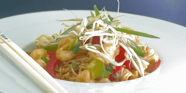 Wok de gambas & ses nouilles chinoises - Menu item