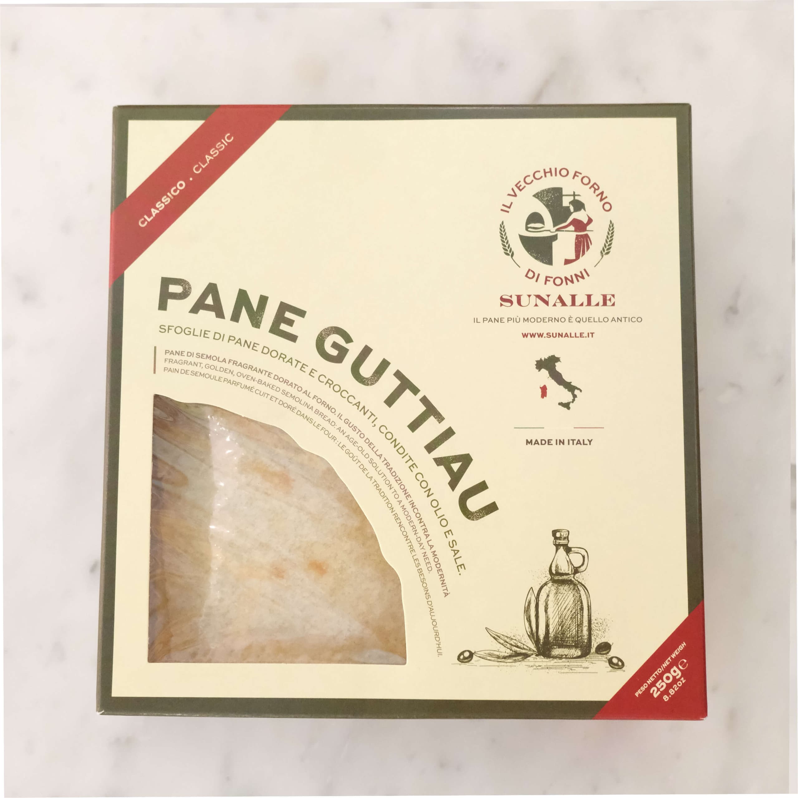 Pain sarde à l'huile d'olive 250gr - Menu item