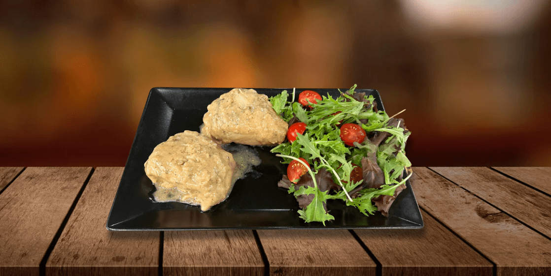 Escalopes de poulet farcies au jambon et fromage x2 - Menu item