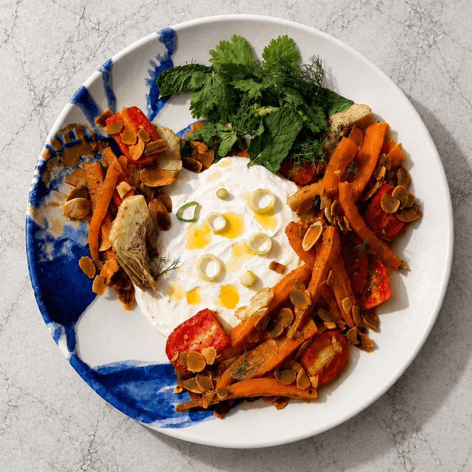 Labneh aux carottes caramélisées - Menu item