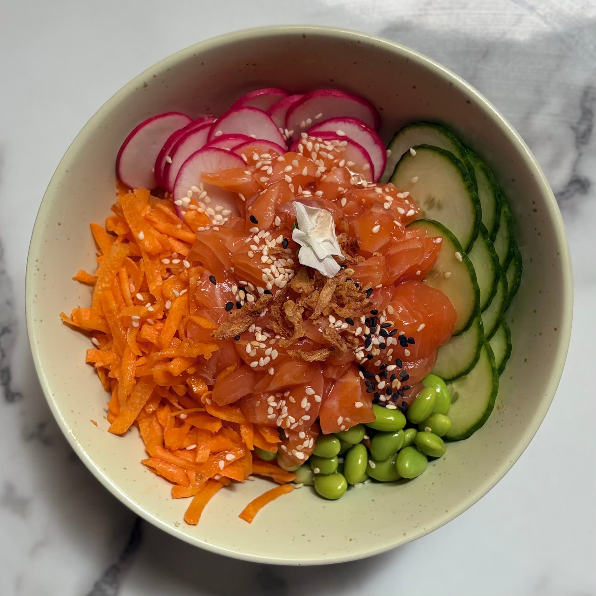 Liberté, Égalité, Salmon Poké - Menu item