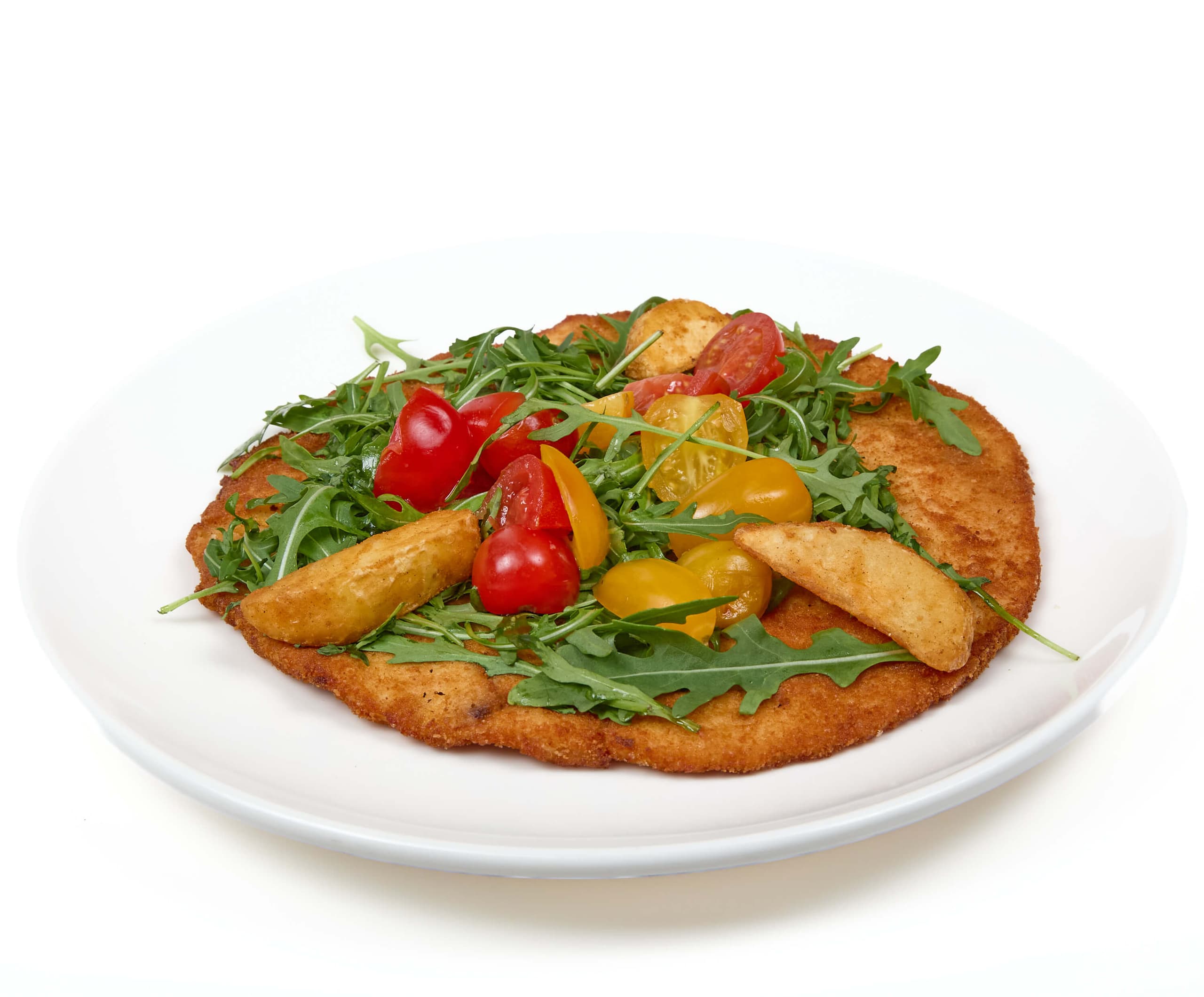 Milanaise de poulet bio, roquette et tomates cerises - Menu item