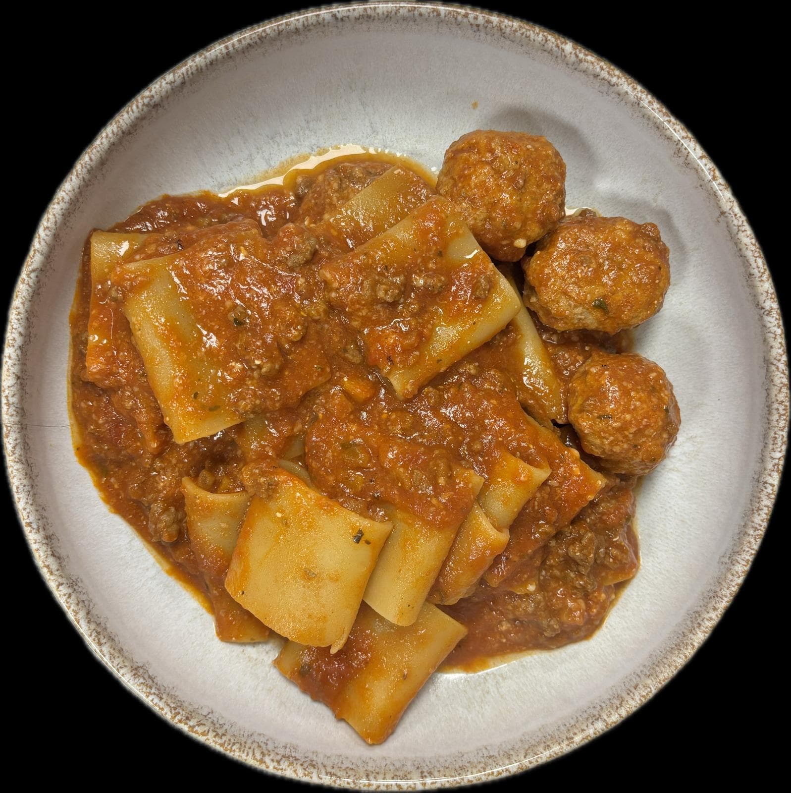 Paccheri boulettes de viandes - Menu item