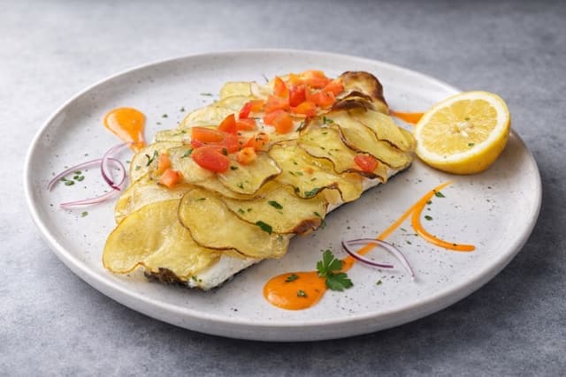 Turbot en croûte de pomme de terre - Menu item