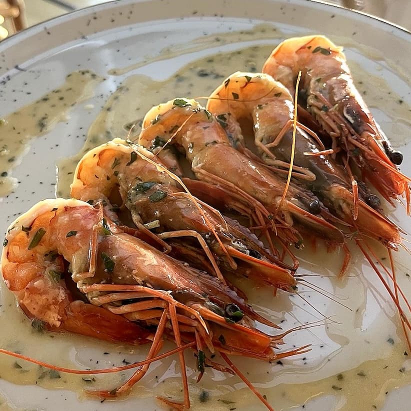 Gambas flambées au cognac en persillade - Menu item