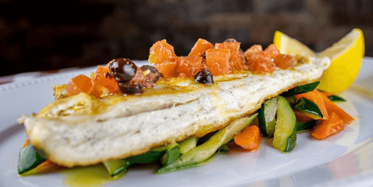 Sea bass fillet Ligurian style - Menu item