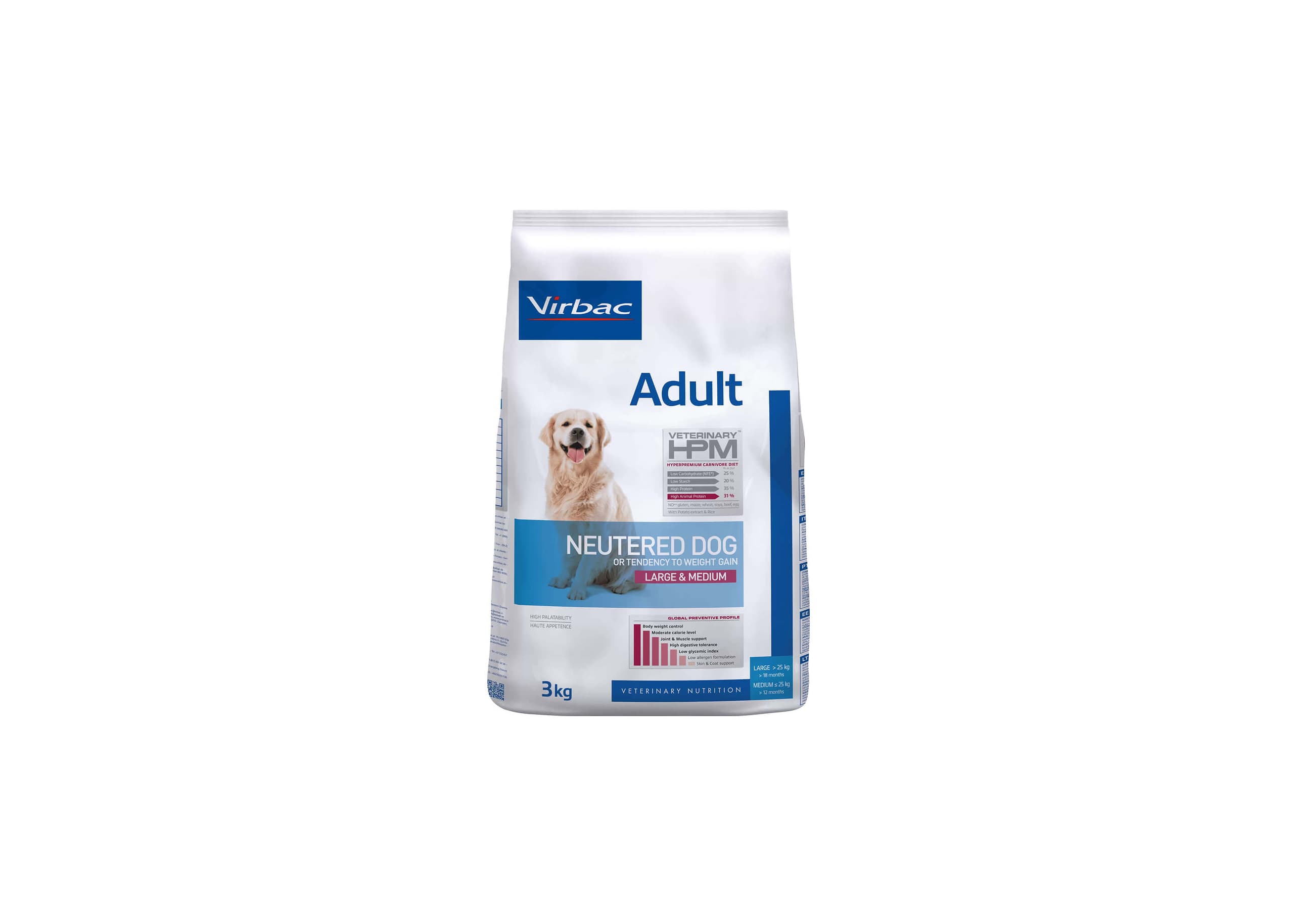 2kg Virbac - Adult Neutered Dog Large & Medium - Menu item