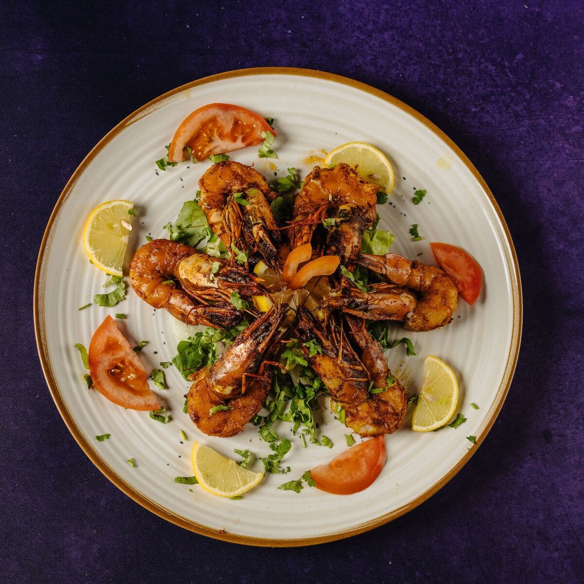 Tandoori king prawns, 6 pieces - Menu item